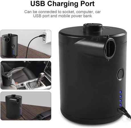 USB Cable Rechargeable Battery Inflator Pump