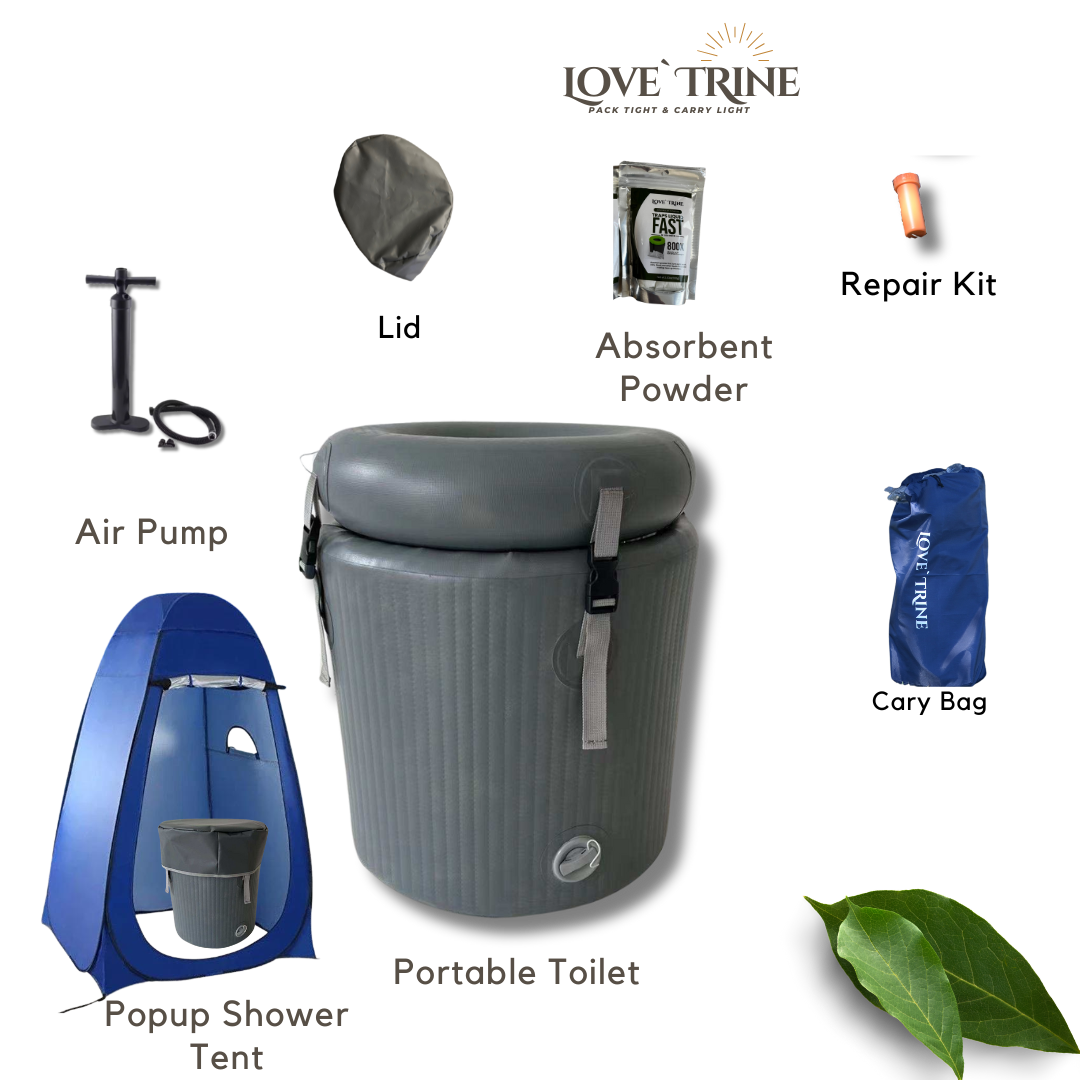 Portable Toilet Kit Lightweight Heavy Duty Instant Waterproof Full Size #camping #tailgating #checklist #outdoorgear #fishing #festival
