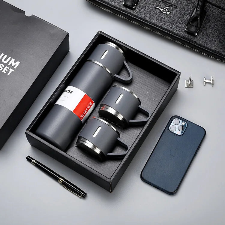 Stainless Steel Vacuum Flask Thermos Mug Gift Set