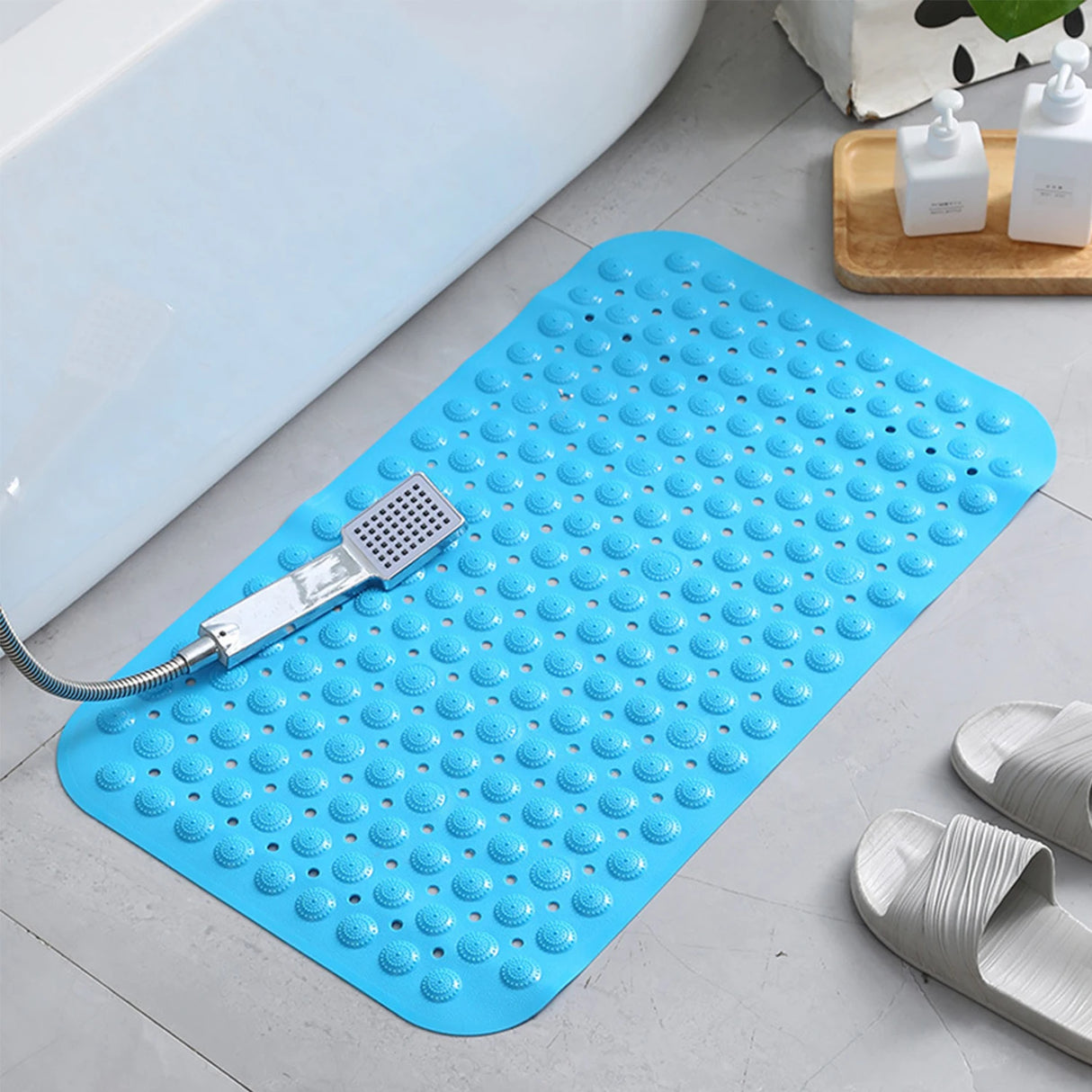 Washable Anti Slip Bath Mats Indoor Outdoor Use Bathroom Camp Toilet