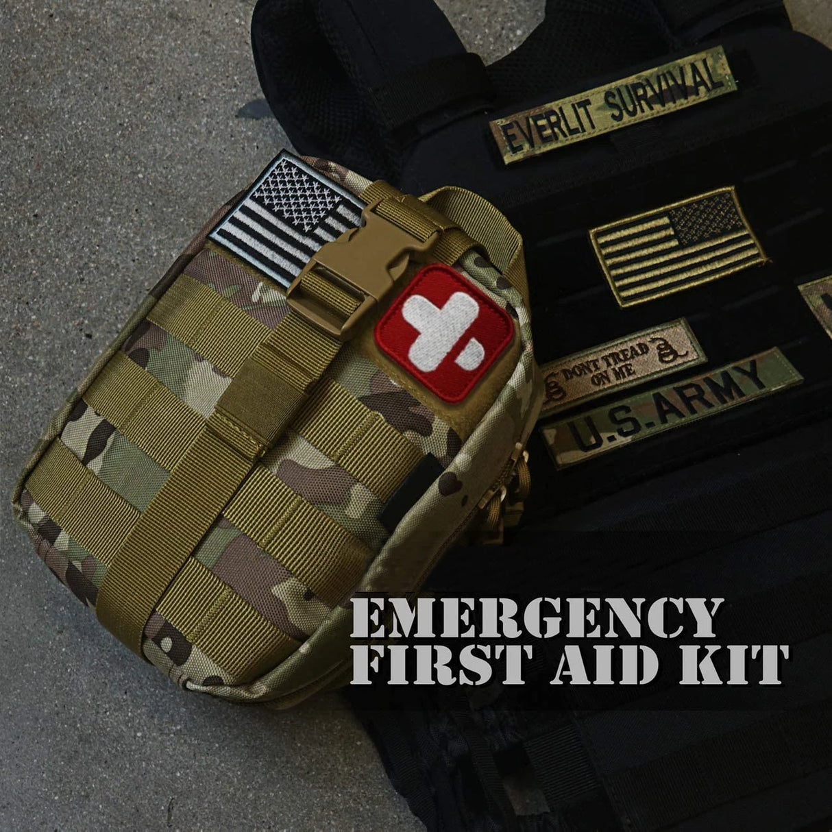 Trauma Survival First Aid Equipment Kit with Medical Supplies - Camping Adventurers Van RV Hunting Fishing